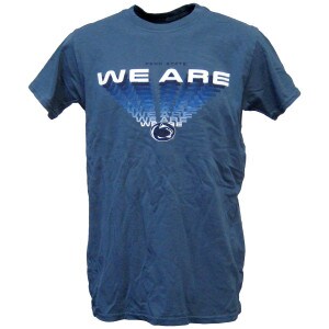 denim blue short sleeve t-shirt cascading We Are Penn State graphic